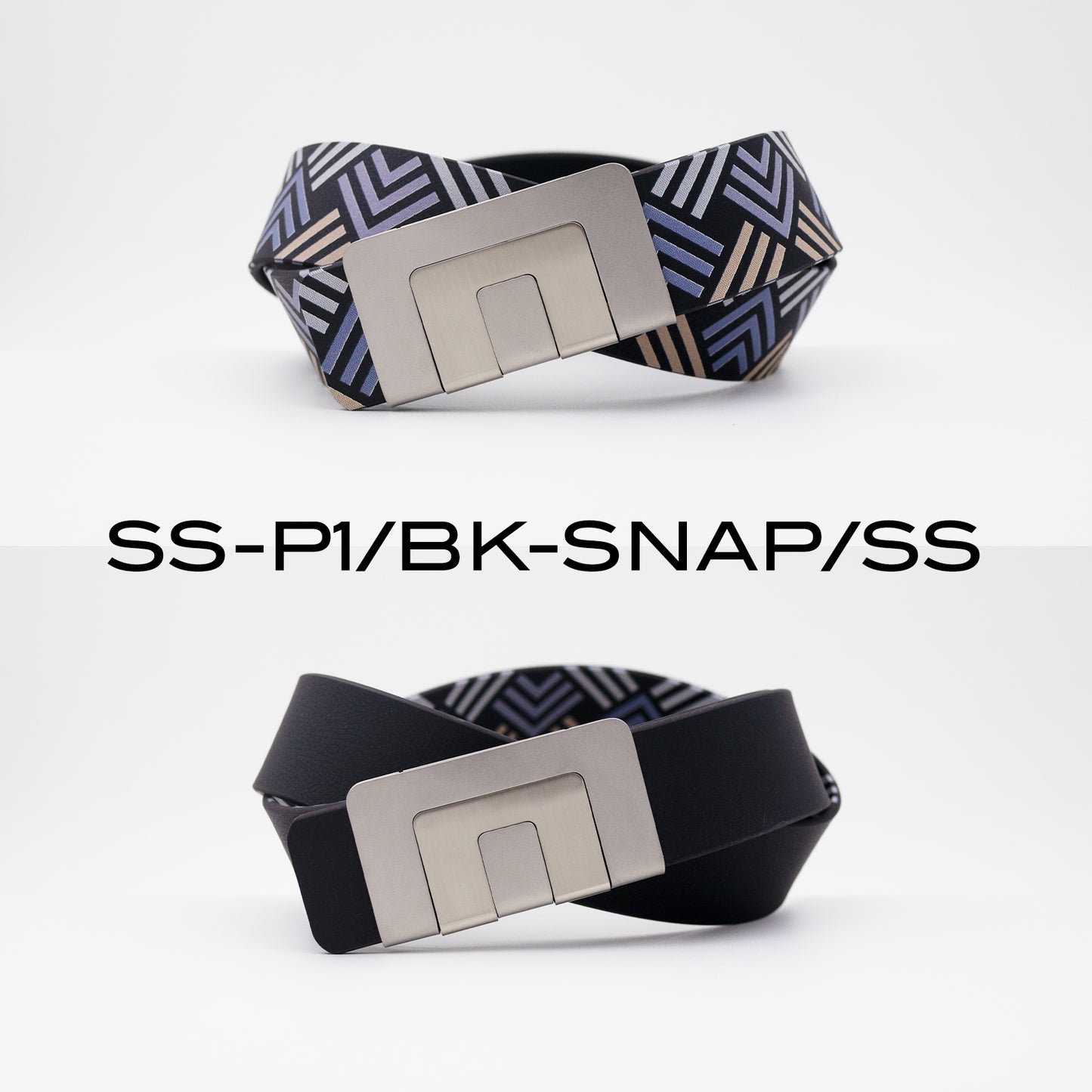 MIN BELT - SILVER BUCKLE, BLACK P1 STRAP